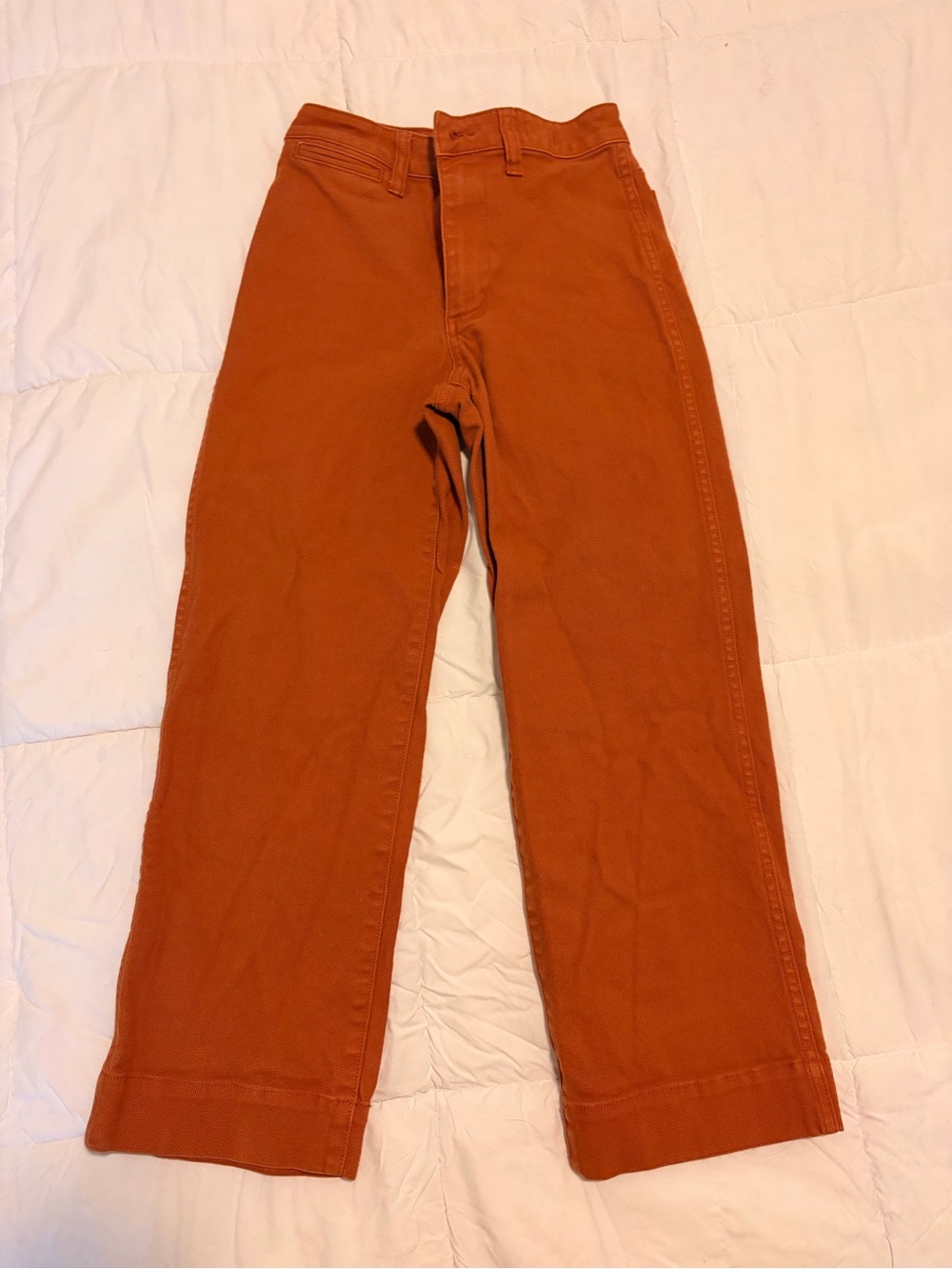 Madewell Wide-Leg High-Rise Pants in Rust Orange